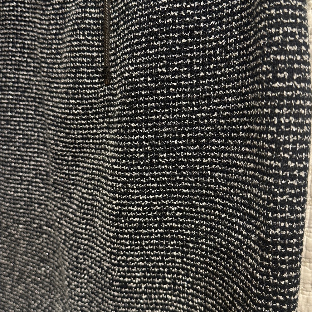 Laundry By Shelli Segal Black Silver Tweed Zip Mini Pencil Skirt Size 8 Medium - Picture 4 of 5